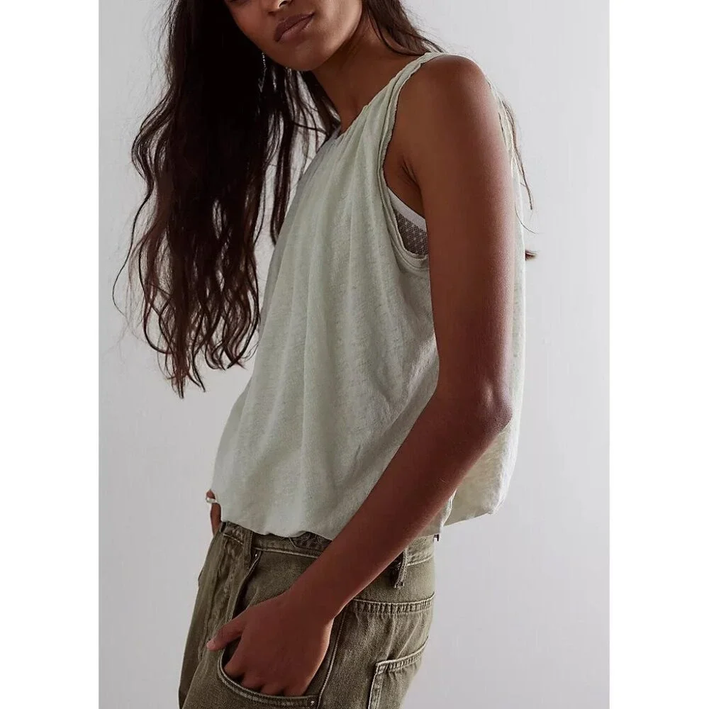 free people we the free unconditional tank top pale aqua women size x-small